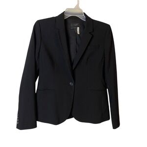 J.Crew 1035 Black Bi-Stretch Italian Wool Blazer Tollegno 1900 Jacket Womens 14